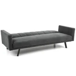 Divano letto 3 posti 192x82 cm velluto grigio scuro Nespolo