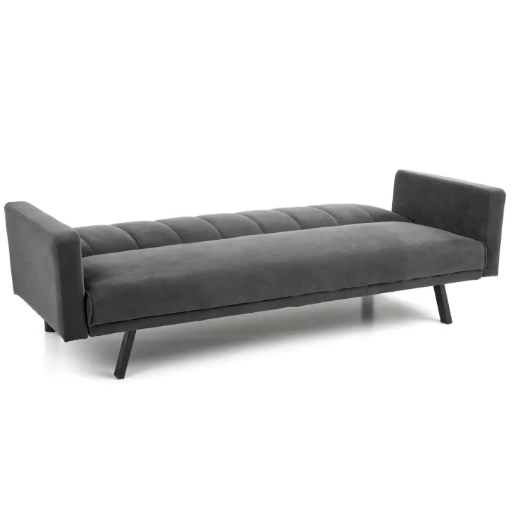 Divano letto 3 posti 192x82 cm velluto grigio scuro Nespolo