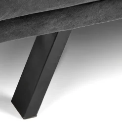 Divano letto 3 posti 192x82 cm velluto grigio scuro Nespolo