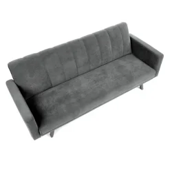 Divano letto 3 posti 192x82 cm velluto grigio scuro Nespolo