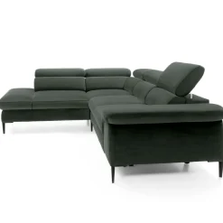 Divano letto regolabile angolare sinistra 5 posti 280x214cm tessuto verde Snuggity