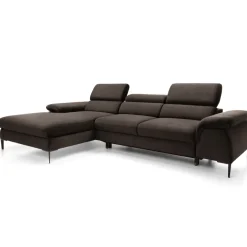 Divano letto regolabile angolare sinistra 4 posti 288x182cm tessuto marrone Loungey