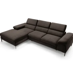Divano letto regolabile angolare sinistra 4 posti 288x182cm tessuto marrone Loungey