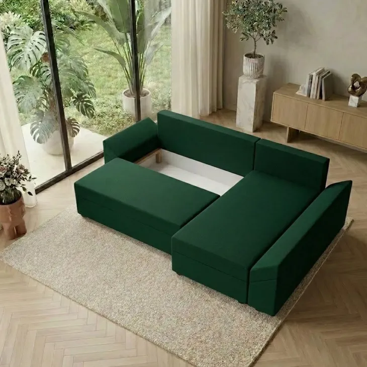 Divano letto reversibile 3 posti 240x140cm matrimoniale angolare verde Appia
