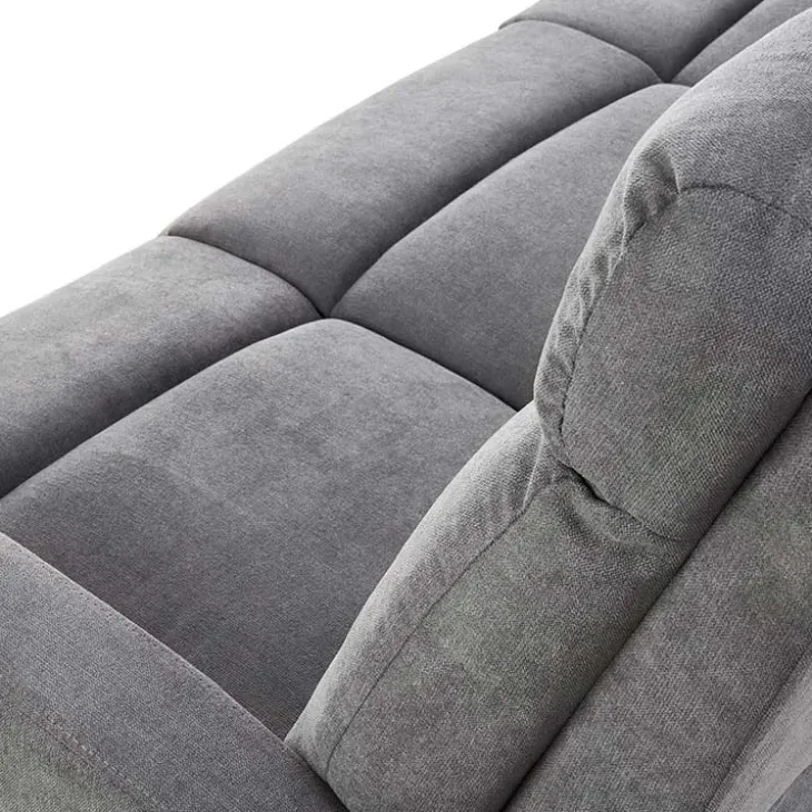 Divano reclinabile 3 posti in tessuto 180cm grigio Denar
