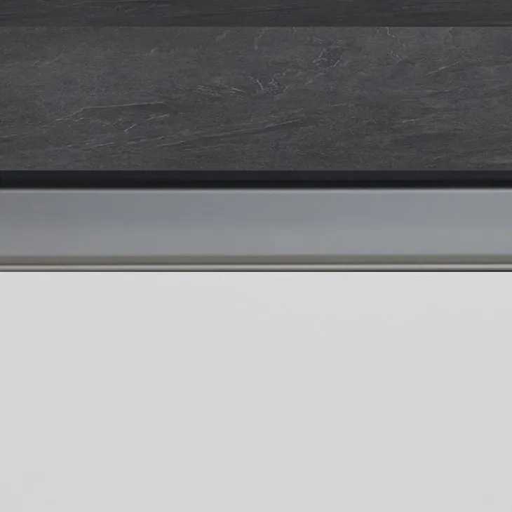 Isola cucina centrale 155x90cm 3 ante bianco laccato con piano grigio effetto pietra Gourmet