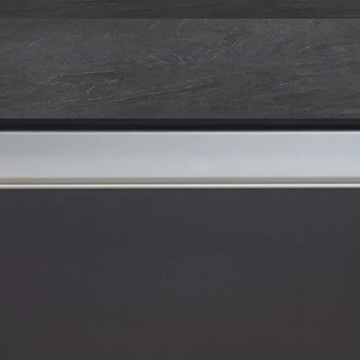 Isola cucina centrale 155x90cm 3 ante antracite opaco con piano grigio effetto pietra Gourmet