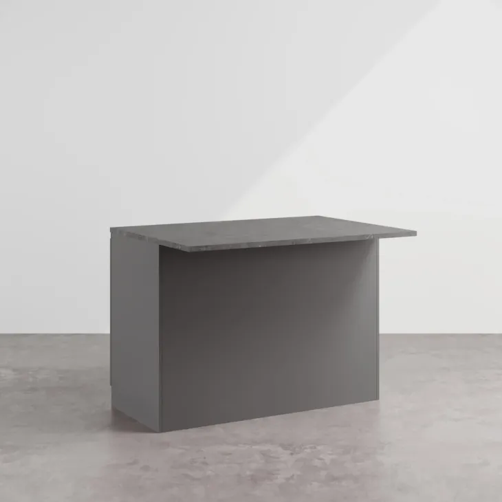 Isola cucina centrale 125x90cm antracite piano grigio pietra Gourmet