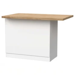 Isola cucina centrale 130x90cm 2 ante bianco lucido piano rovere chiaro Olmo