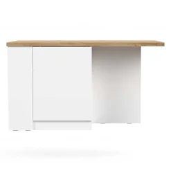 Isola cucina centrale 160x90cm 2 ante bianco lucido piano rovere chiaro Olmo