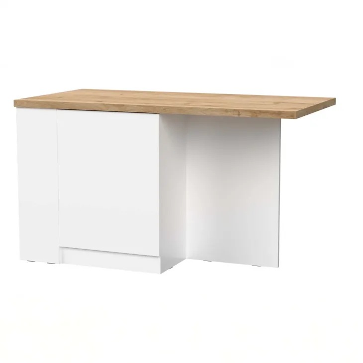 Isola cucina centrale 160x90cm 2 ante bianco lucido piano rovere chiaro Olmo