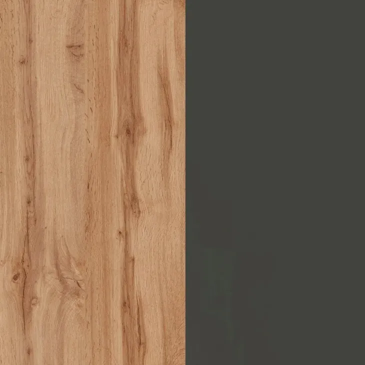 Isola cucina centrale 200x90 cm 4 ante antracite piano rovere Gourmet