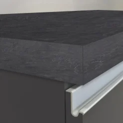 Isola cucina centrale 200x90 cm 4 ante antracite piano grigio pietra Gourmet