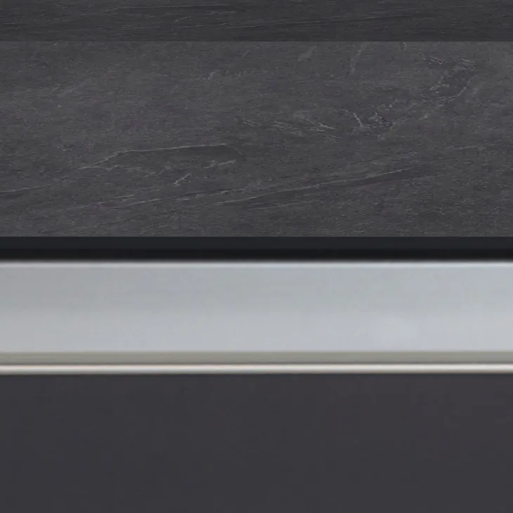 Isola cucina centrale 200x90 cm 4 ante antracite piano grigio pietra Gourmet