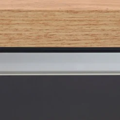 Isola cucina centrale 200x90 cm 4 ante 4 cassetti antracite piano rovere Gourmet