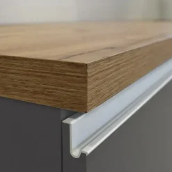 Isola cucina centrale 160x90 cm 2 ante antracite piano rovere Gourmet