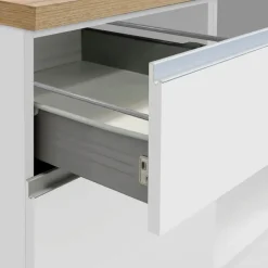 Isola cucina centrale 160x90 cm 2 ante 2 cassetti bianco piano rovere Gourmet