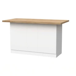 Isola cucina centrale 160x90cm 3 ante bianco lucido piano rovere chiaro Olmo