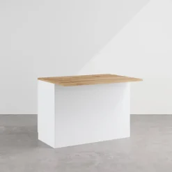 Isola cucina centrale 125x90cm bianco piano rovere Gourmet
