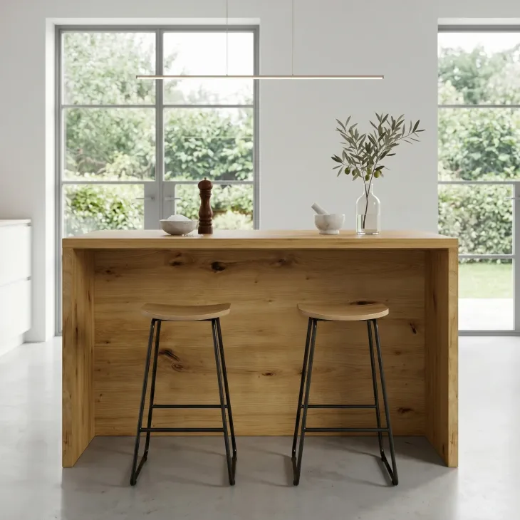 Isola cucina centrale 148x80 cm moderna rovere Dalia