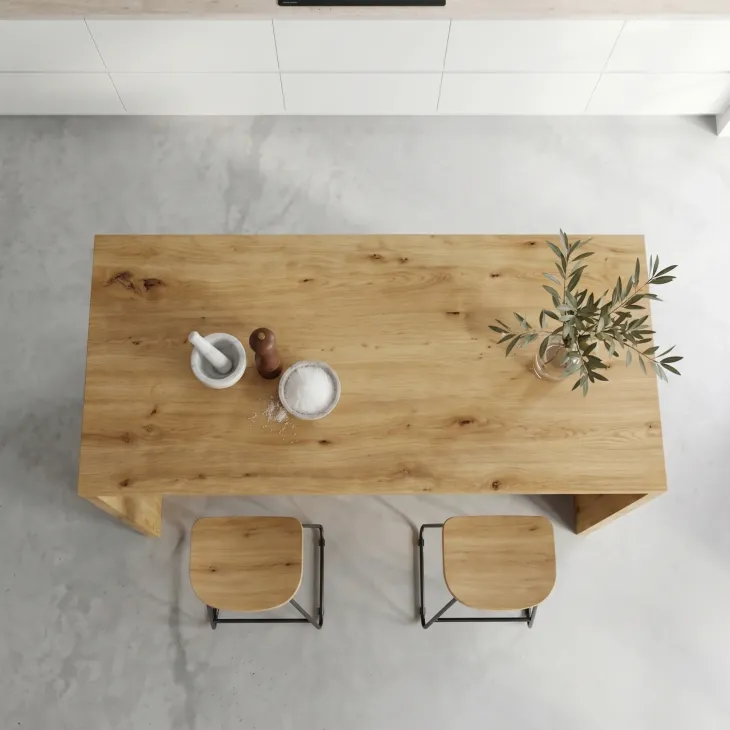 Isola cucina centrale 148x80 cm moderna rovere Dalia