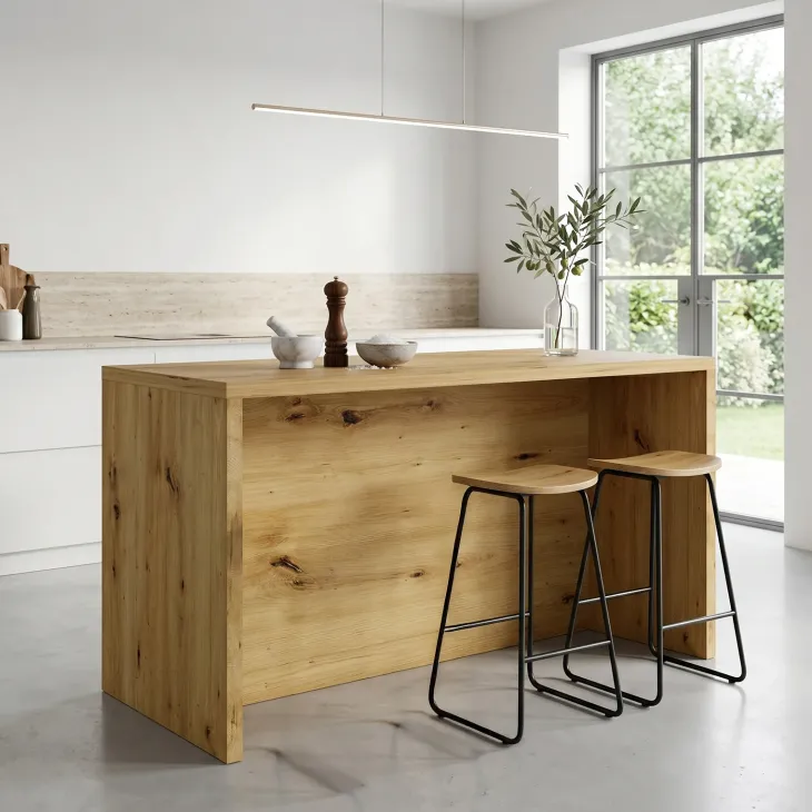 Isola cucina centrale 148x80 cm moderna rovere Dalia