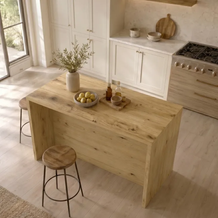 Isola cucina centrale 128x80 cm moderna rovere Dalia