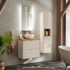 Lavabo bagno da appoggio ø32cm ceramica bianco Bollon
