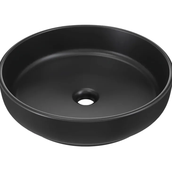 Lavabo bagno da appoggio ø40cm ceramica nero Lolli