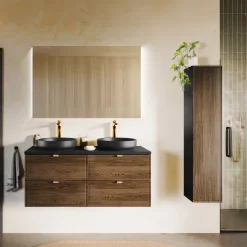 Lavabo bagno da appoggio ø40cm ceramica nero Lolli