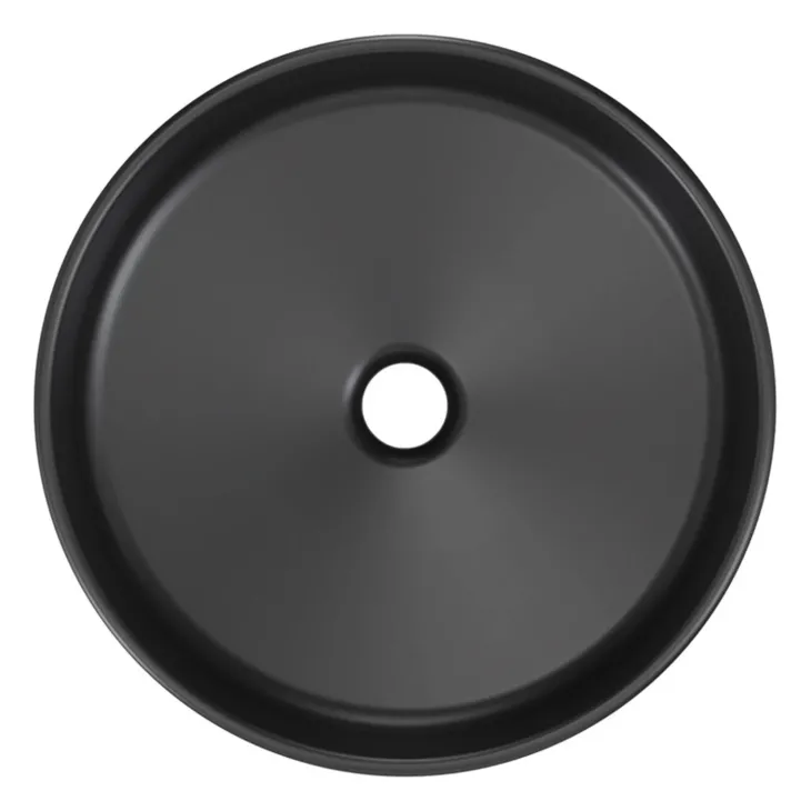 Lavabo bagno da appoggio ø40cm ceramica nero Lolli