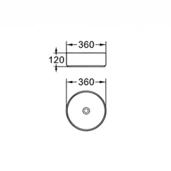 Lavabo bagno da appoggio rotondo Ø36cm in ceramica bianco lucido Linkuva