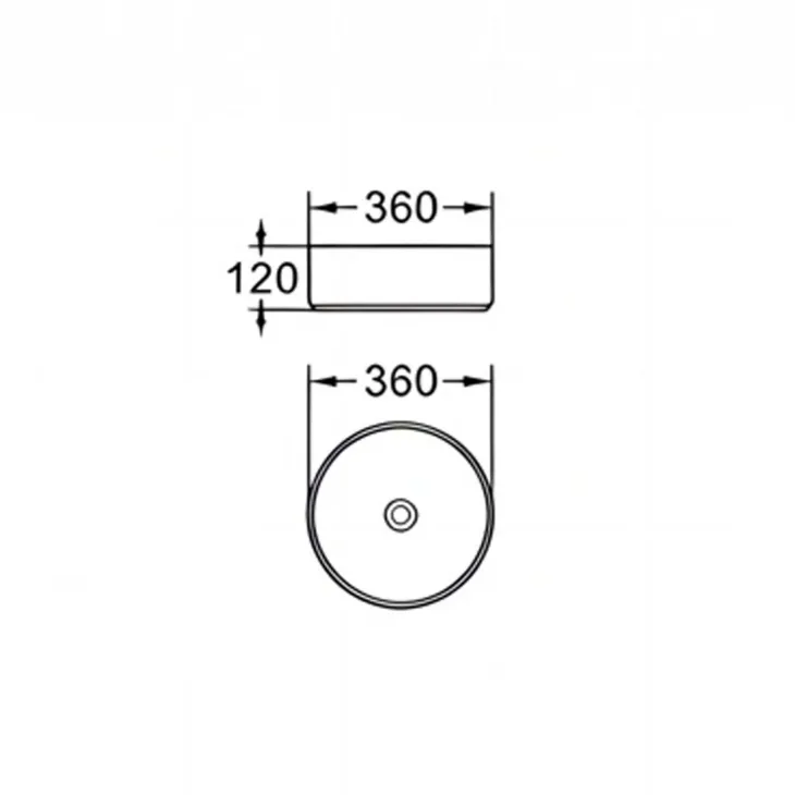 Lavabo bagno da appoggio rotondo Ø36cm in ceramica bianco lucido Linkuva