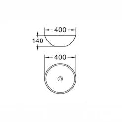 Lavabo bagno da appoggio tondo Ø42cm in ceramica bianco lucido Mira