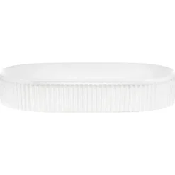 Lavabo bagno da appoggio 48x33cm ceramica bianco cannettato Griffy