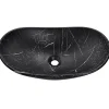 Lavabo bagno da appoggio 61x36cm ceramica nero Spuky