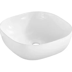 Lavabo bagno da appoggio 41x41cm ceramica bianco Bloom