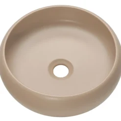 Lavabo bagno da appoggio 36x36cm ceramica beige cappuccino Roll