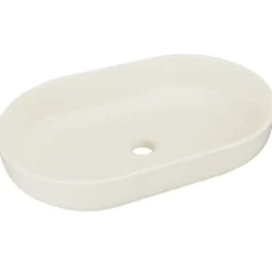 Lavabo bagno da appoggio 55x35cm ceramica avorio Longy