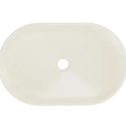 Lavabo bagno da appoggio 55x35cm ceramica avorio Longy
