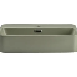 Lavabo bagno da appoggio 55x38cm ceramica verde Spigol