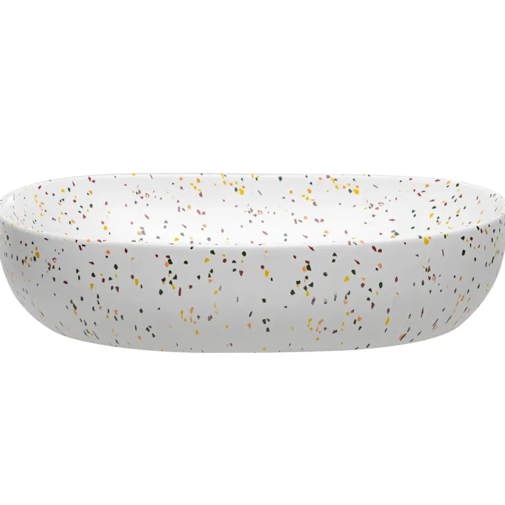 Lavabo bagno da appoggio 60x42cm ceramica bianco Pollok
