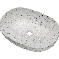 Lavabo bagno da appoggio 60x42cm ceramica bianco Pollok