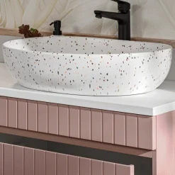 Lavabo bagno da appoggio 60x42cm ceramica bianco Pollok