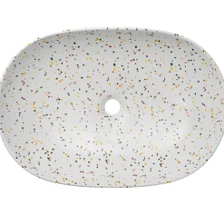 Lavabo bagno da appoggio 60x42cm ceramica bianco Pollok