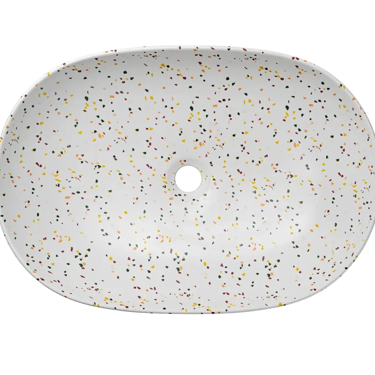Lavabo bagno da appoggio 60x42cm ceramica bianco Pollok