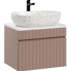 Lavabo bagno da appoggio 60x42cm ceramica bianco Pollok