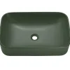 Lavabo bagno da appoggio 61x38cm ceramica verde Roundy