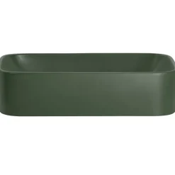 Lavabo bagno da appoggio 61x38cm ceramica verde Roundy