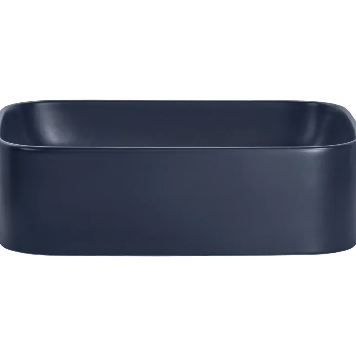 Lavabo bagno da appoggio 50x38cm ceramica blu Roundy